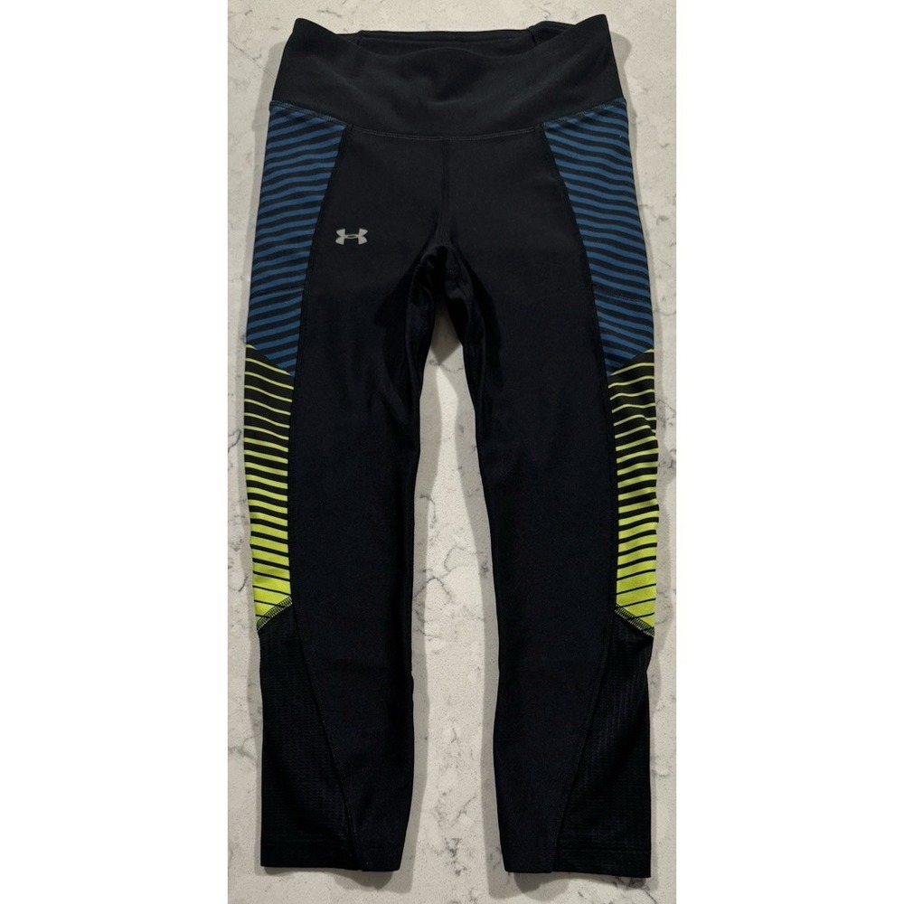 Under Armour Capri Leggings‎ Womens XS Black Blue Green HeatGear Compression